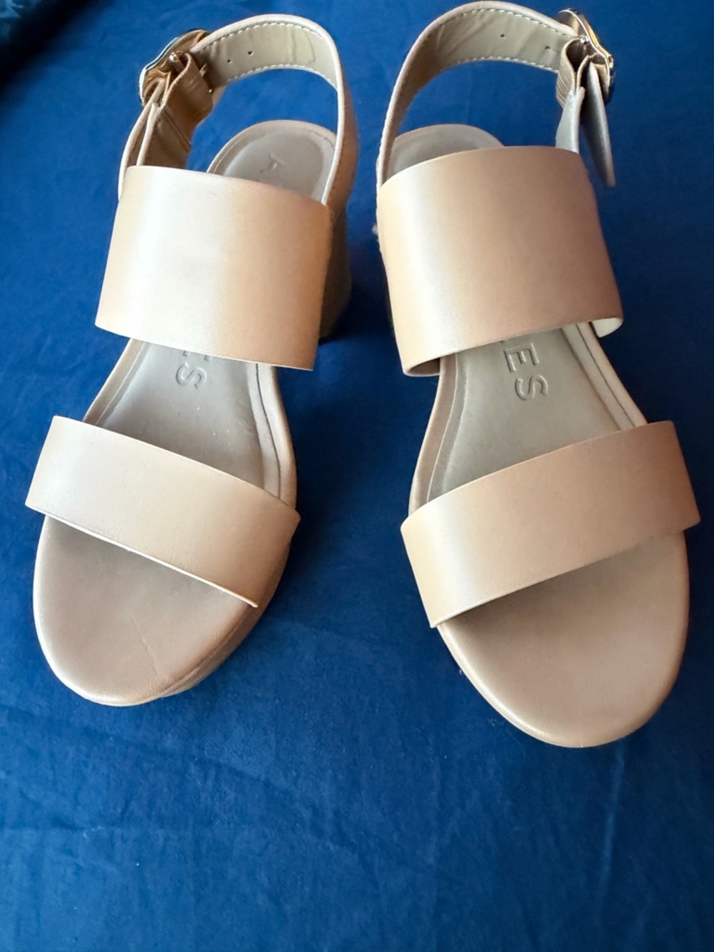 AEROSOLES Tan Two-Strap Slingback Sandals